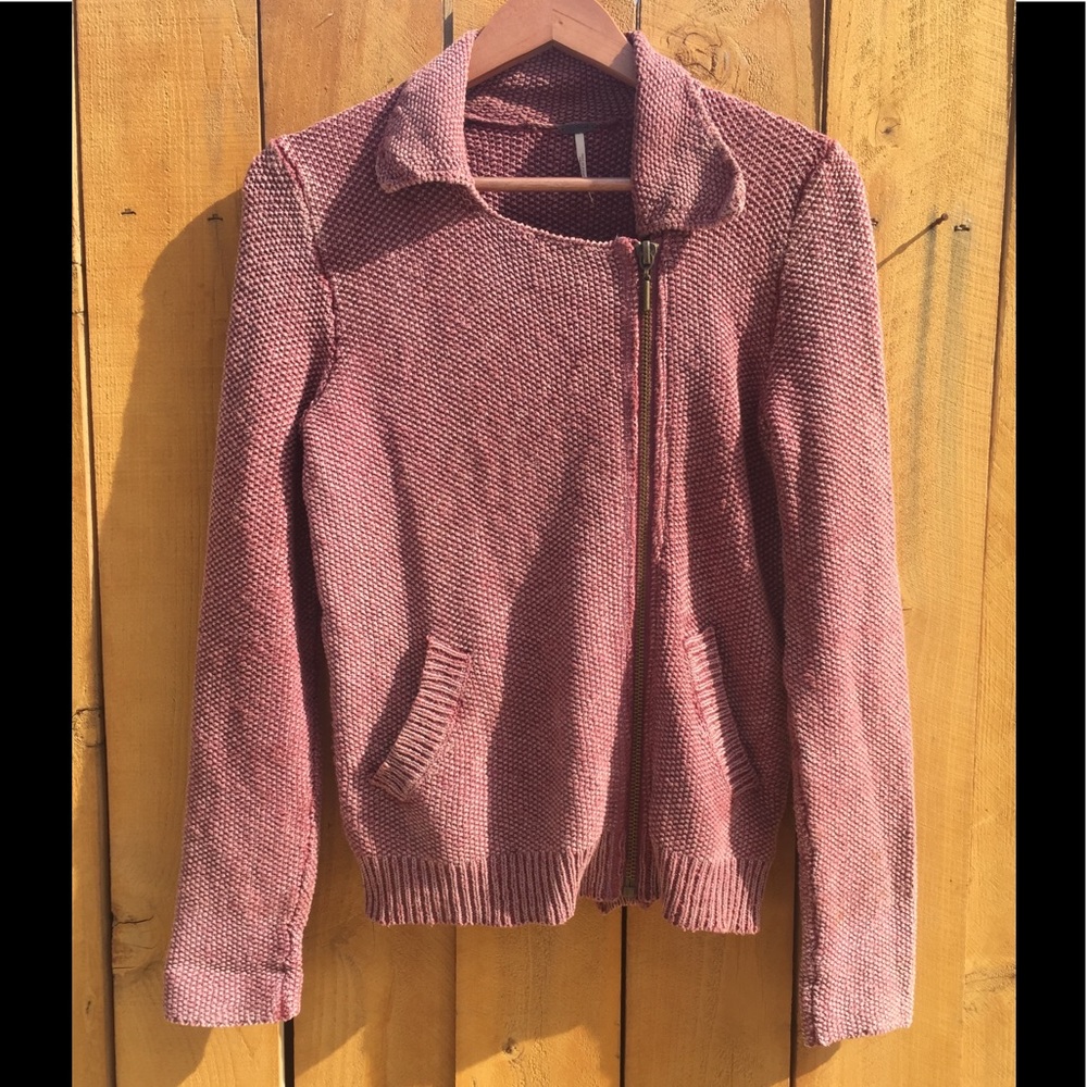 Free People Knit Biker Jacket